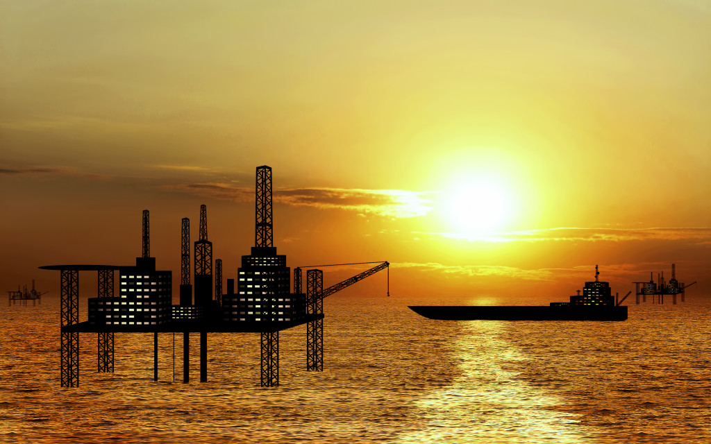 The oil industry in sunset