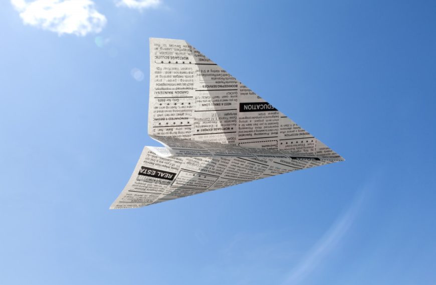 a flying paper plane